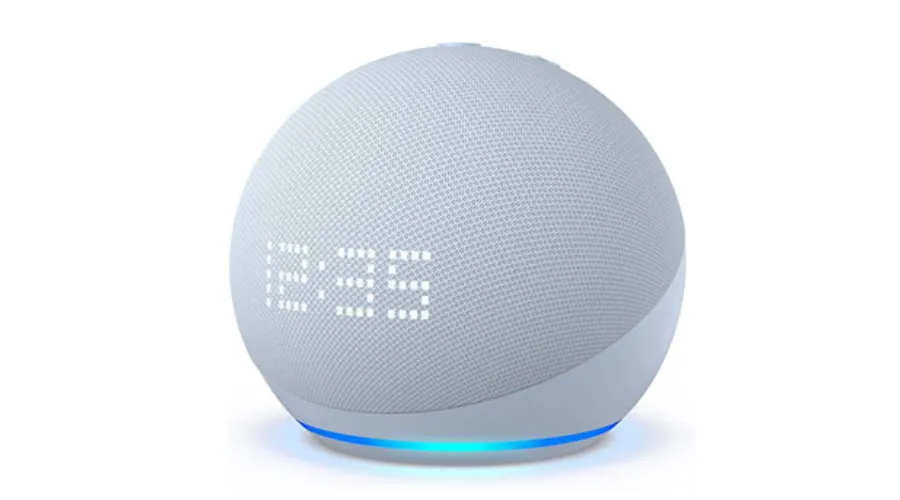 Echo Dot 5th With Blue Clock