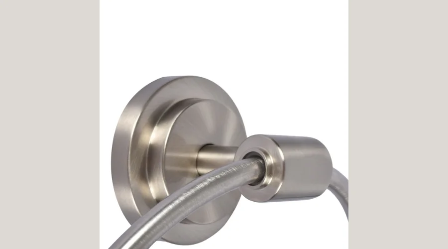 Towel Holder with Silver Metal Ring