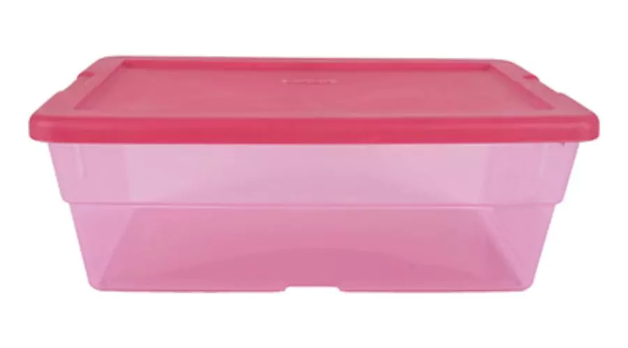 Pink Plastic Box With Lid-5.7 L