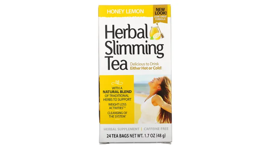 21st Century, Herbal Slimming Tea, Honey Lemon, Caffeine Free