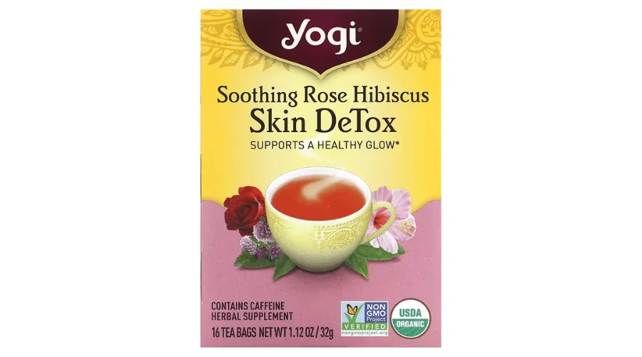 Yogi Tea, Skin Detox Soothing Rose Hibiscus Teabags