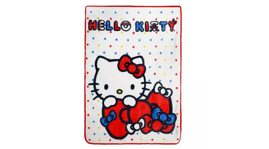 Hello Kitty Stars And Bows 48 x 60 Throw Blanket