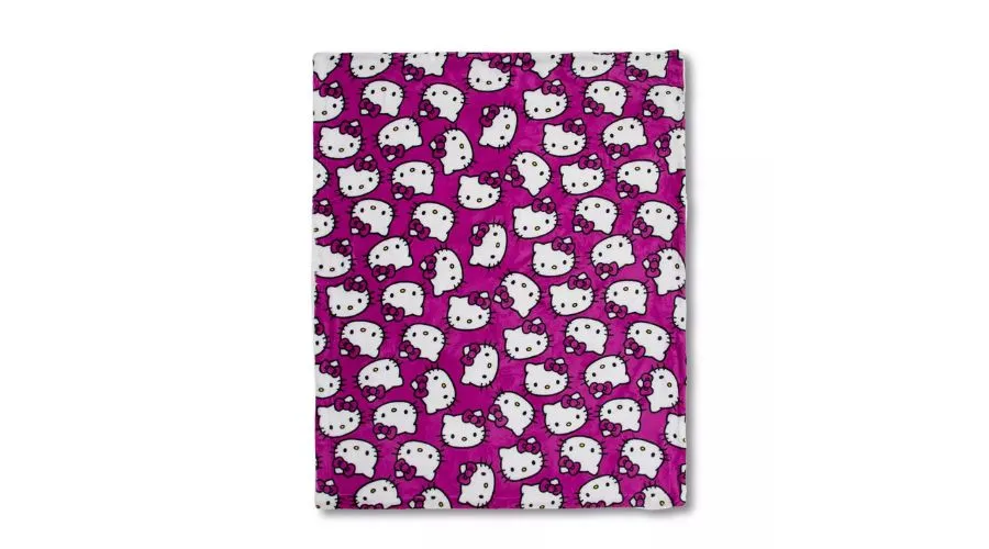 The Northwest Company Sanrio Hello Kitty Whiskers and Bows Throw Blanket 50 x 60 Inches