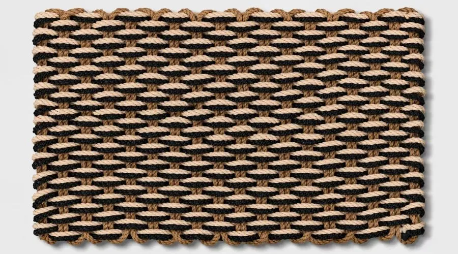 Rope Braided Basket Weave Doormat BlackBrownCream - Threshold