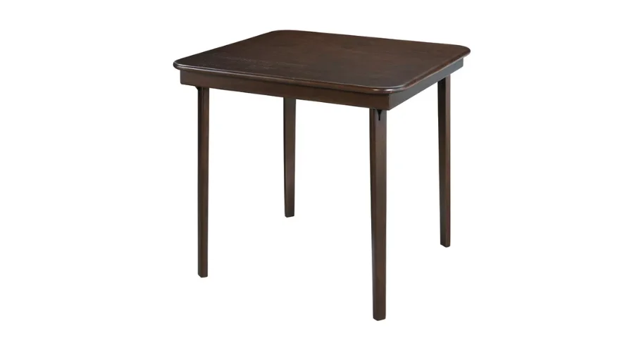 Straight Edge Folding Card Table Espresso Brown - Stakmore