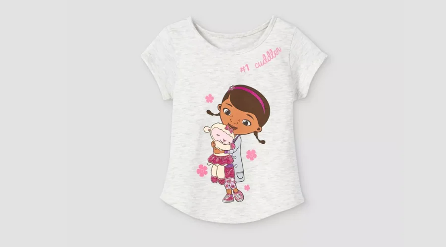Toddler Girls’ Doc McStuffins Short Sleeve Graphic T-Shirt Gray 