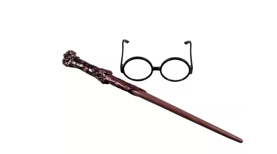 Harry Potter Glasses and Wand Costume Prop Accessory Kit