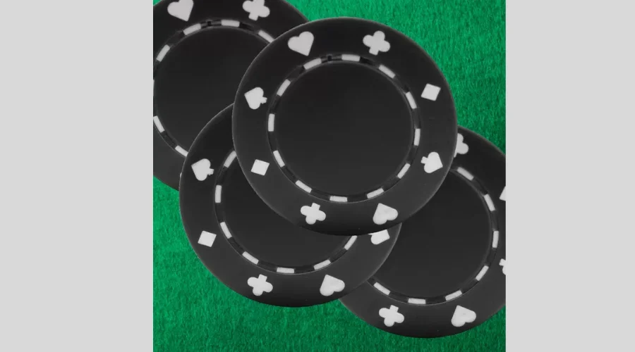 Poker Chips – 100-piece Set of 11.5-gram Blackjack Chips with Suited Design