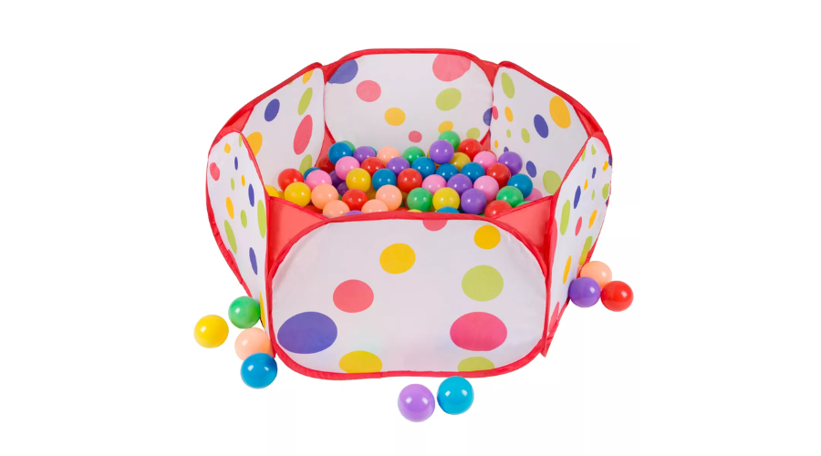 Toy Time Kids Popup 6-Sided Ball Pit With 200 Balls