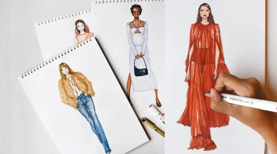 Watercolor techniques in Fashion Illustration