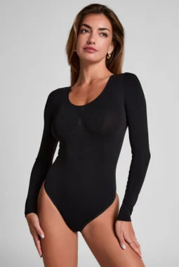 Seamless String Bodysuit – Black
